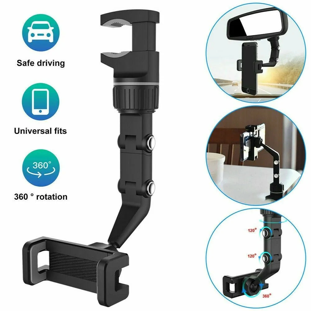 MULTIFUNCTIONAL REARVIEW MIRROR MOBILE PHONE HOLDER