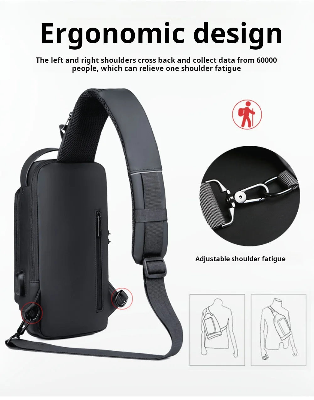 Crossbody Anti-theft Backpack With Password Lock